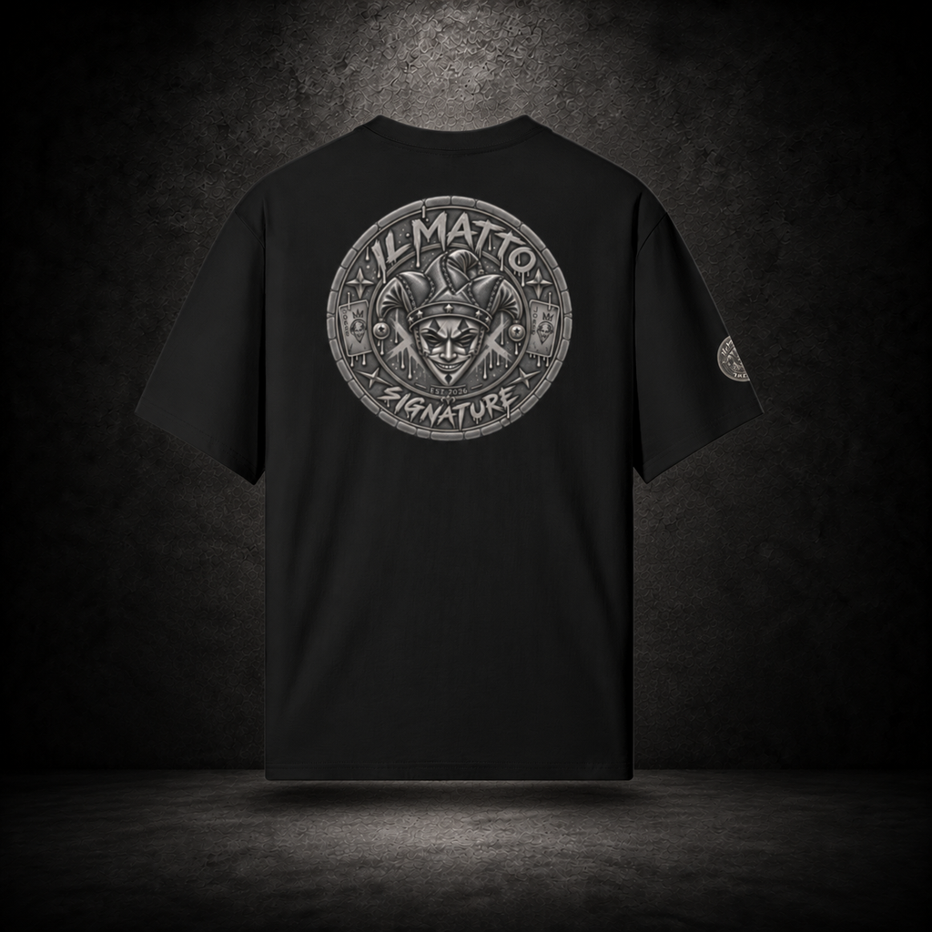 IL MATTO Signature Graffiti Black Tee Back — charcoal studio