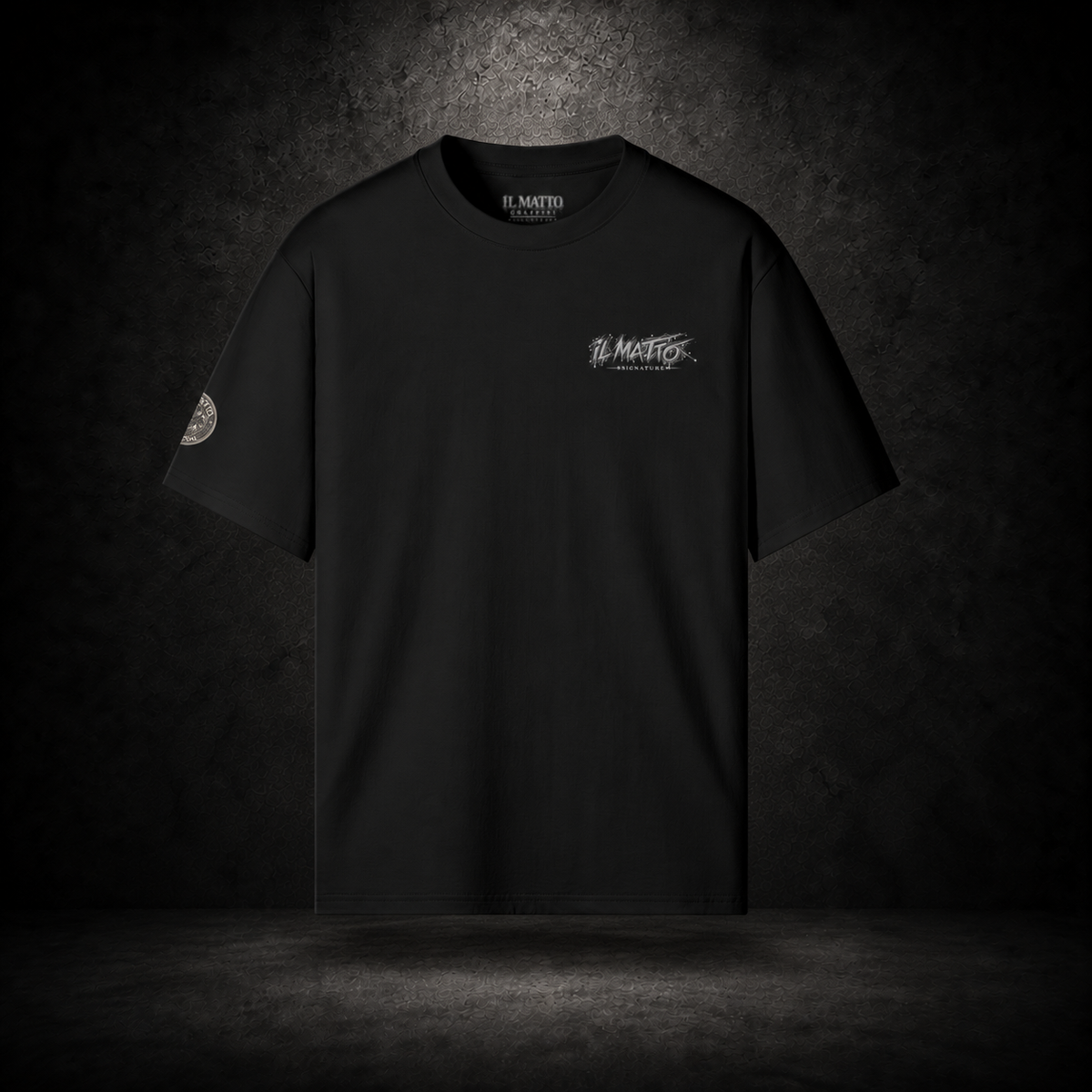 IL MATTO Signature Graffiti Black Tee Front — charcoal studio