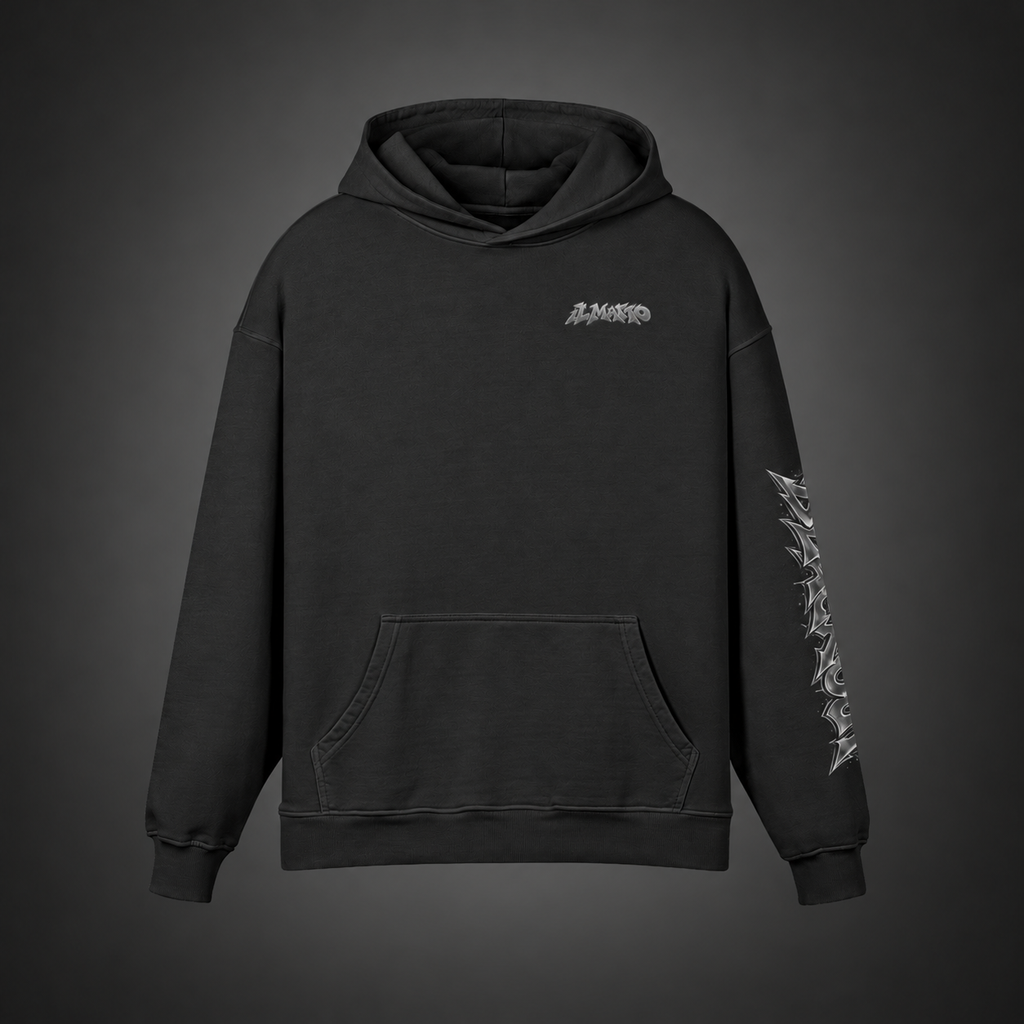 IL MATTO Signature BLACKOUT hoodie — front studio view