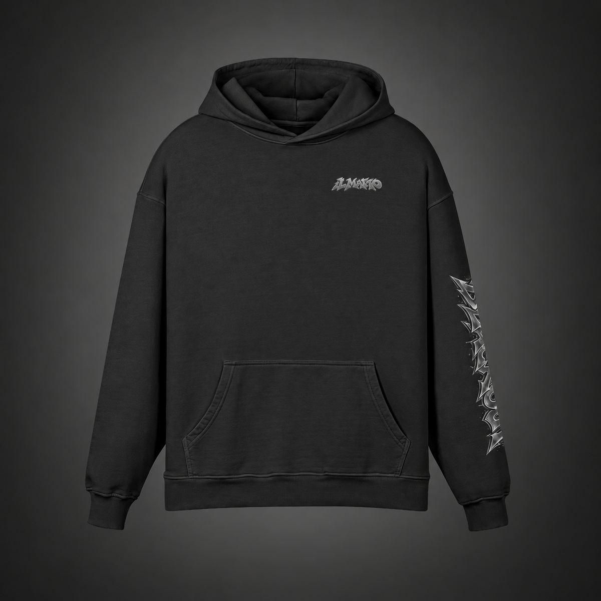 IL MATTO Signature BLACKOUT hoodie — front studio view