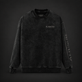 IL MATTO Signature 440 GSM faded black silver crewneck — front view on charcoal background