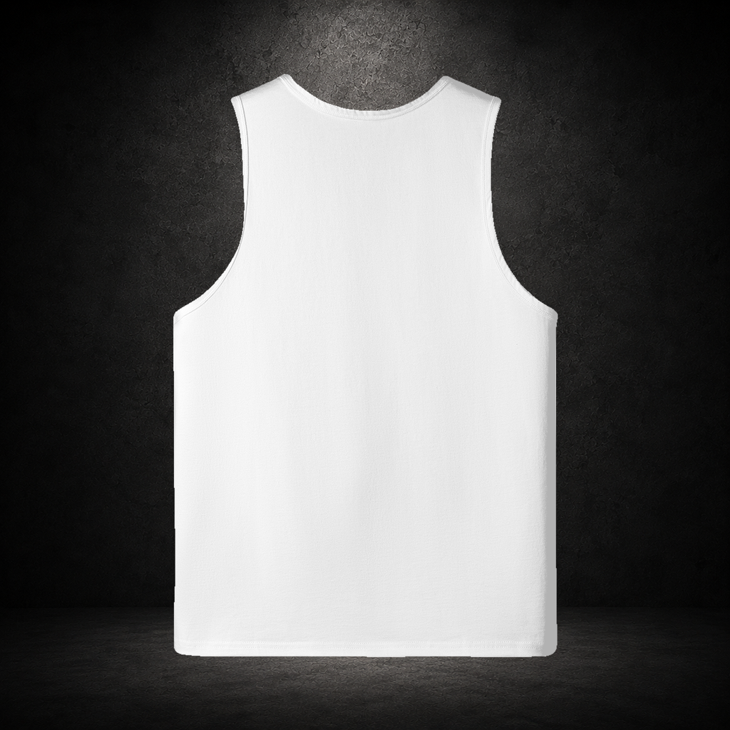 IL MATTO Everyday Singlet — White — back on charcoal studio background