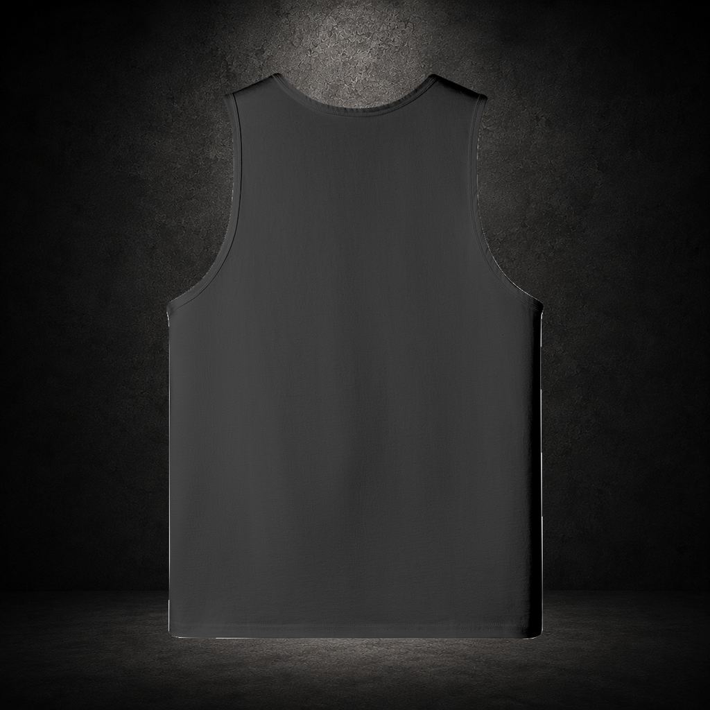 IL MATTO Everyday Singlet — Black — back on charcoal studio background