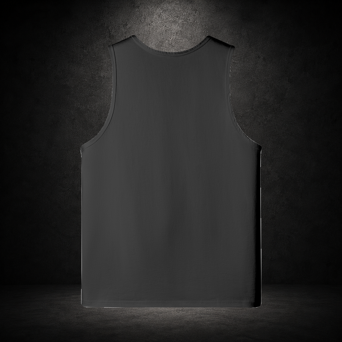 IL MATTO Everyday Singlet — Black — back on charcoal studio background