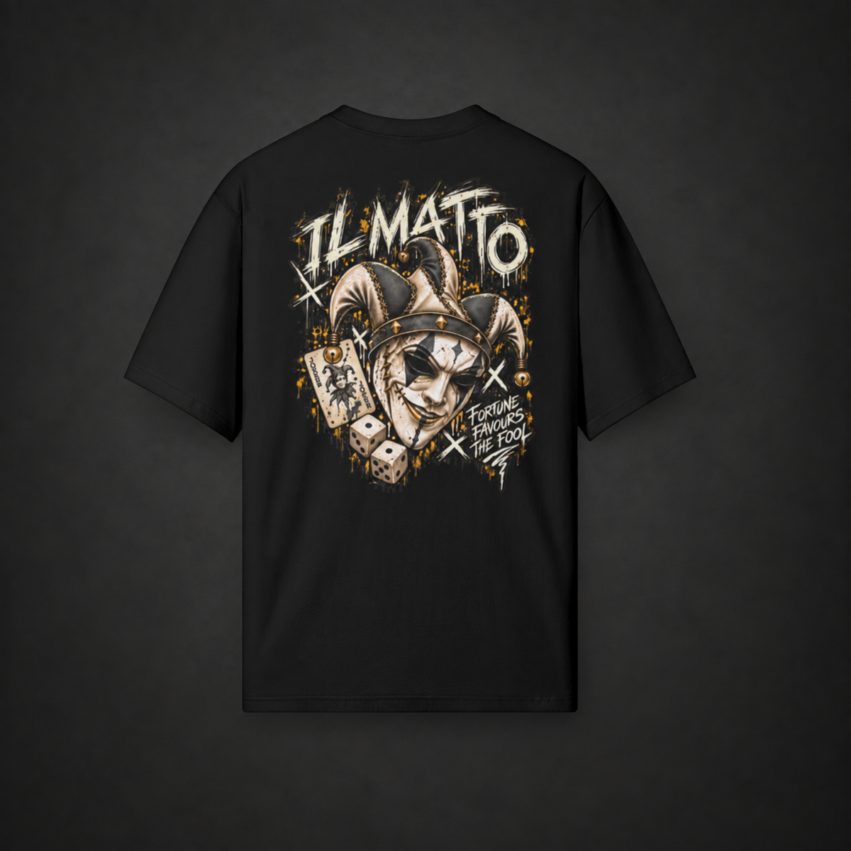 IL MATTO Premium Graffiti Tee — black back view