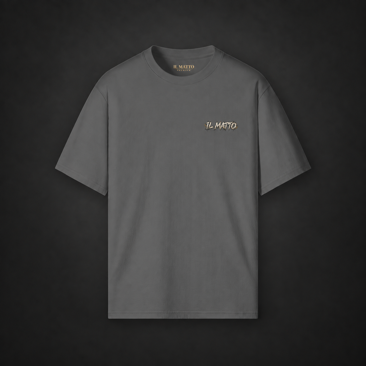 IL MATTO Premium Graffiti Tee — Carbon Gray front view