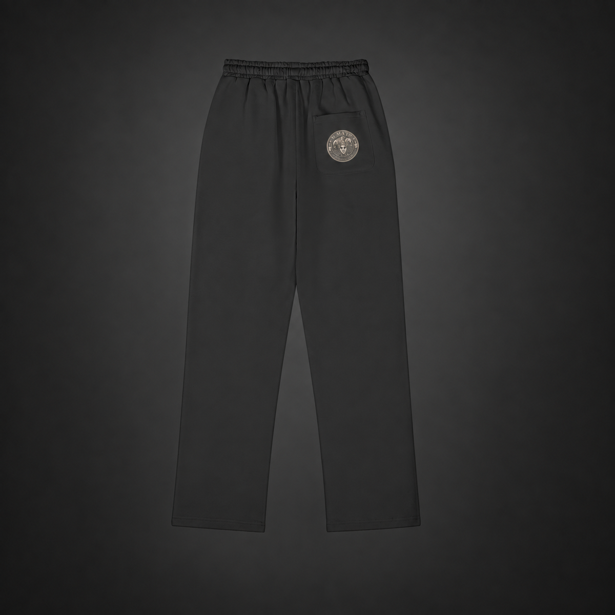IL MATTO Premium Sweatpants — Black — back on charcoal studio background