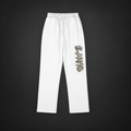 IL MATTO Premium Sweatpants — White — front on charcoal studio background