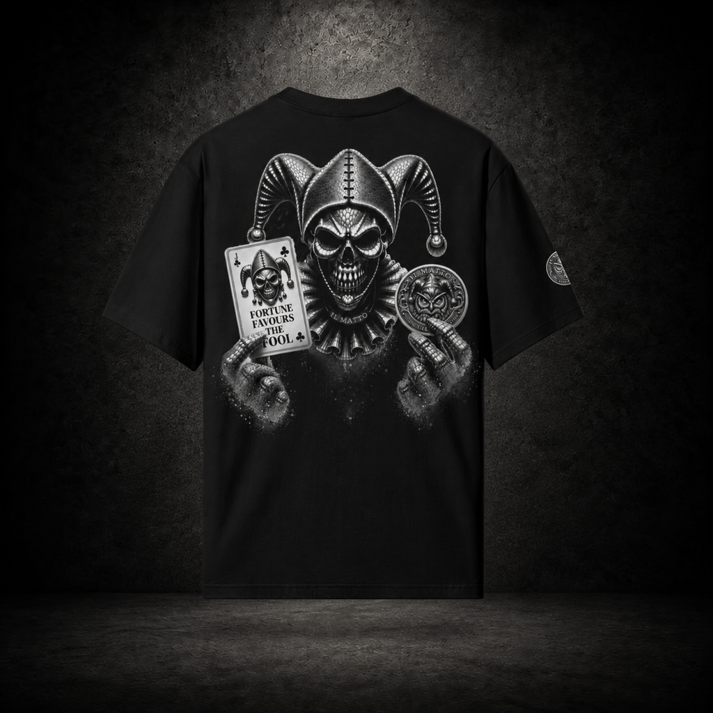 IL MATTO Signature Tee — black back on charcoal studio background