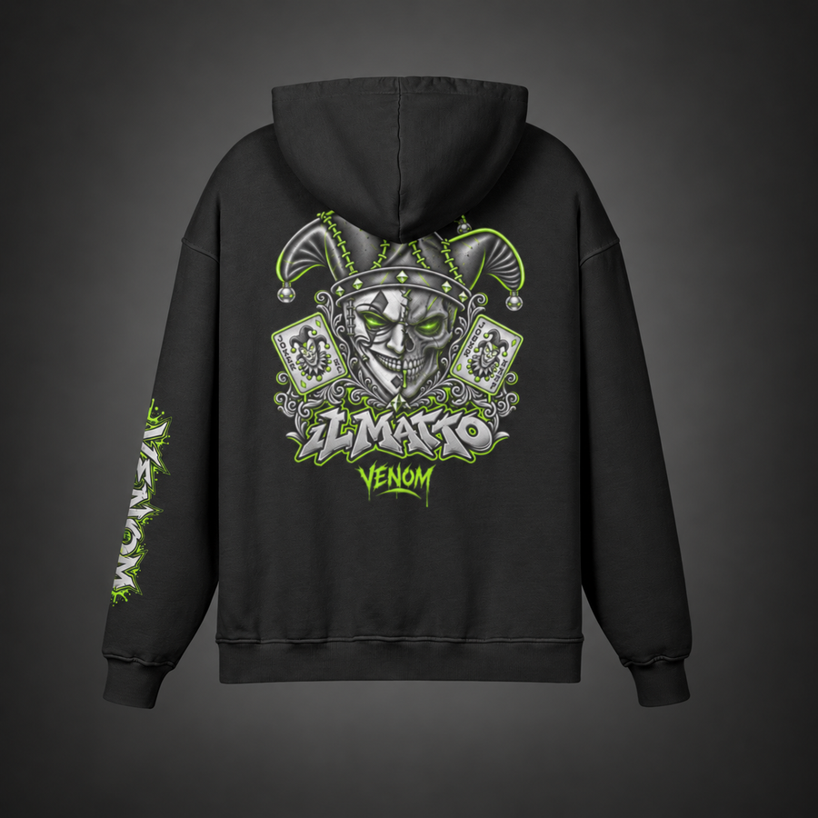 IL MATTO Signature Graffiti Hoodie — VENOM — IL MATTO Signature VENOM hoodie — back studio view