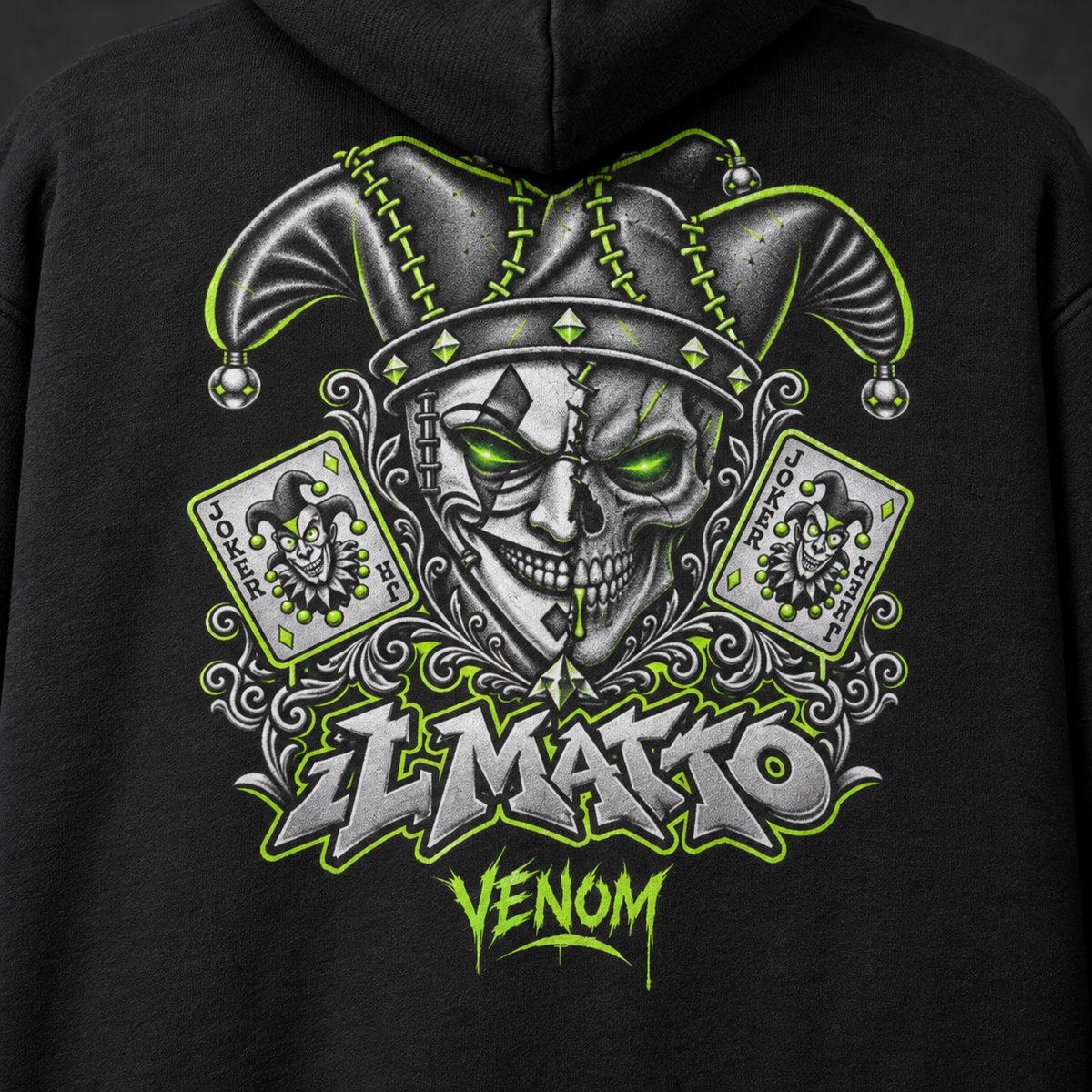IL MATTO Signature VENOM hoodie — back artwork close-up