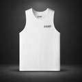 IL MATTO Premium Graffiti Singlet — White, front view on charcoal studio background