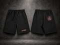 IL MATTO REDLINE black Signature Shorts, front logo and rear-pocket artwork, charcoal studio