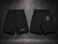 IL MATTO VENOM black Signature Shorts, front logo and rear-pocket artwork, charcoal studio